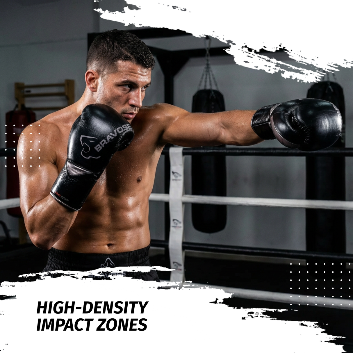 Bravose Titan Grip BBBOFC Horsehair Professional Fight Gloves
