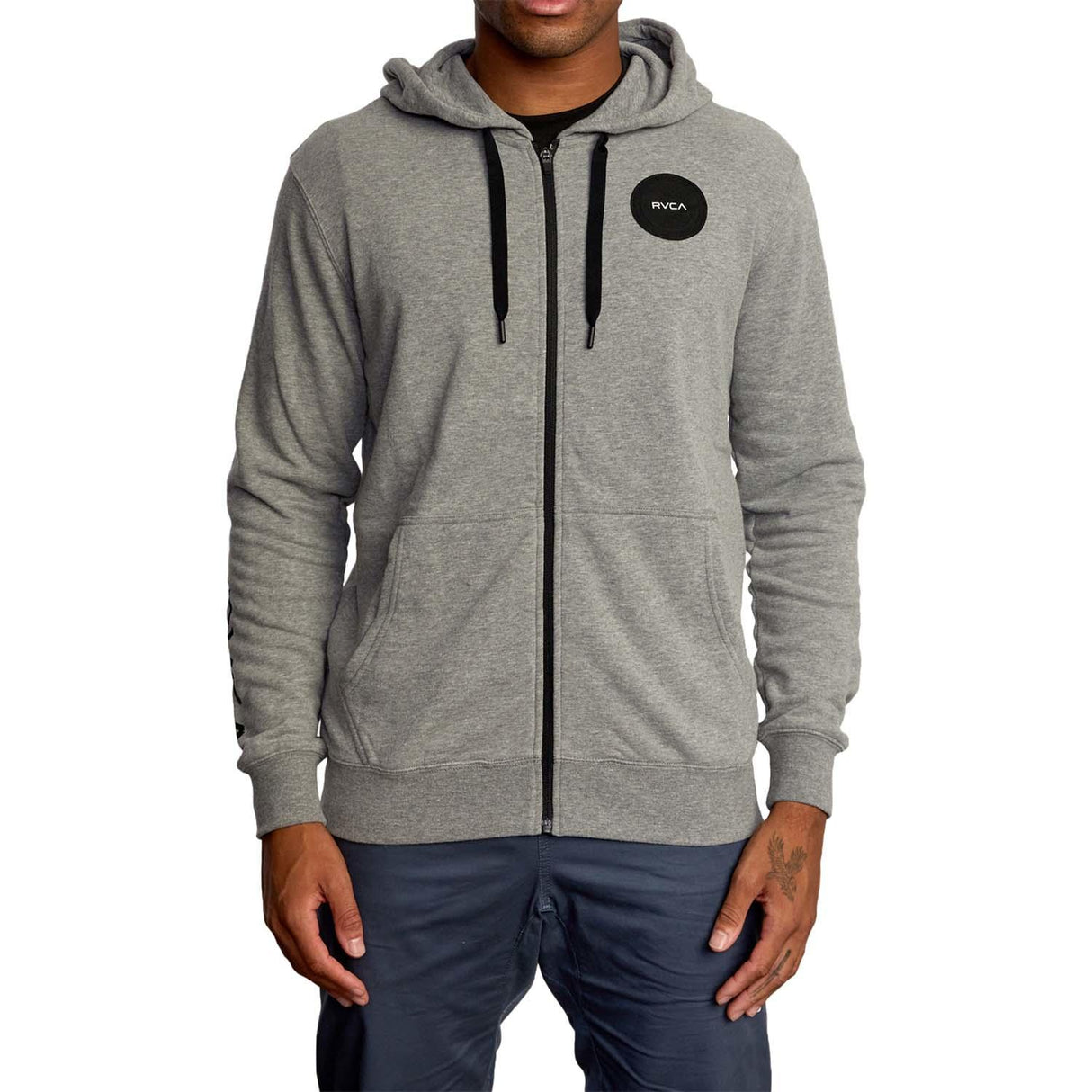 Graues RVCA Swift Reißverschluss Hoodie