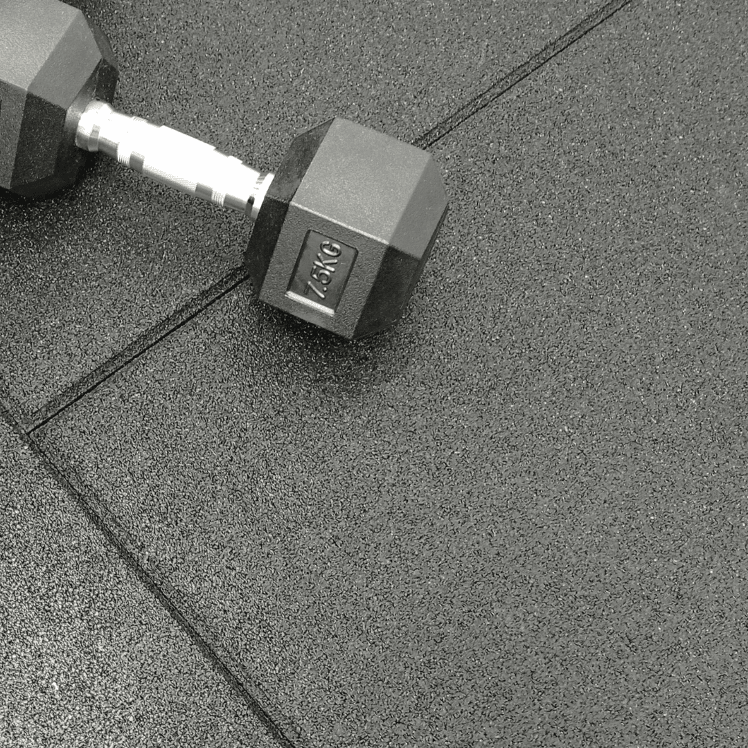 Sprung 30mm PRO Rubber Gym Floor Tiles - Heavy Duty - Black