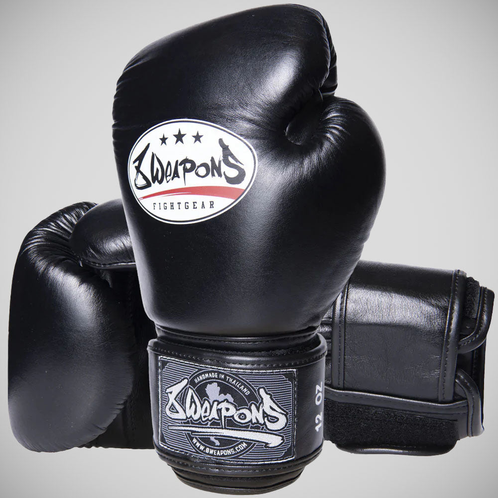 8 Weapons Classic Boxing Gloves Black from Made4Fighters