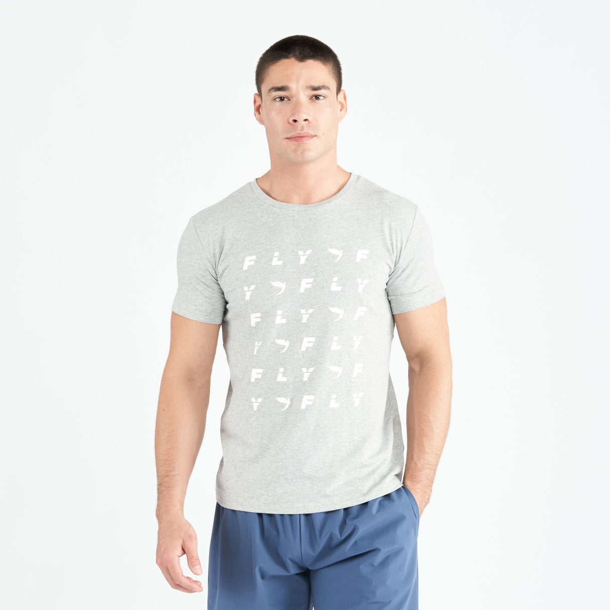 Fly Monogram Tee Grey