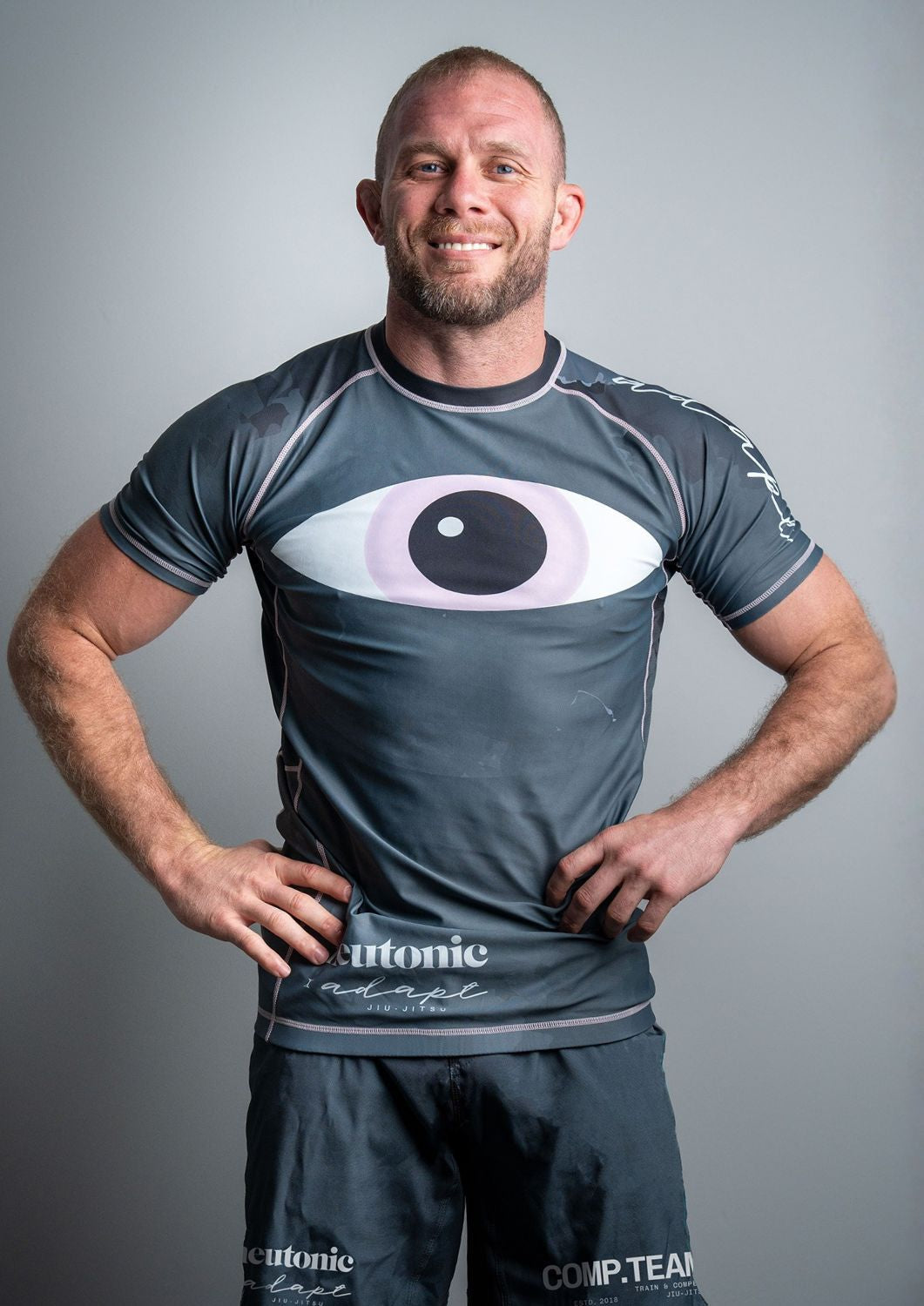 Adapt Jiu-Jitsu Mens Neutonic x Adapt Comp Team Rash Guard Gunmetal Grey