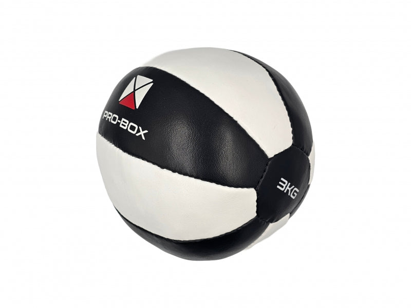 Pro-Box Leather Medicine Ball Black/White