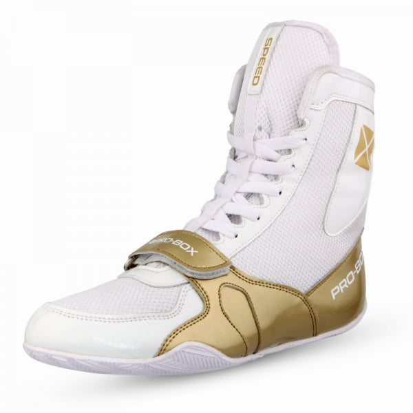 Pro-Box Speed Junior Boxing Boots White/Gold