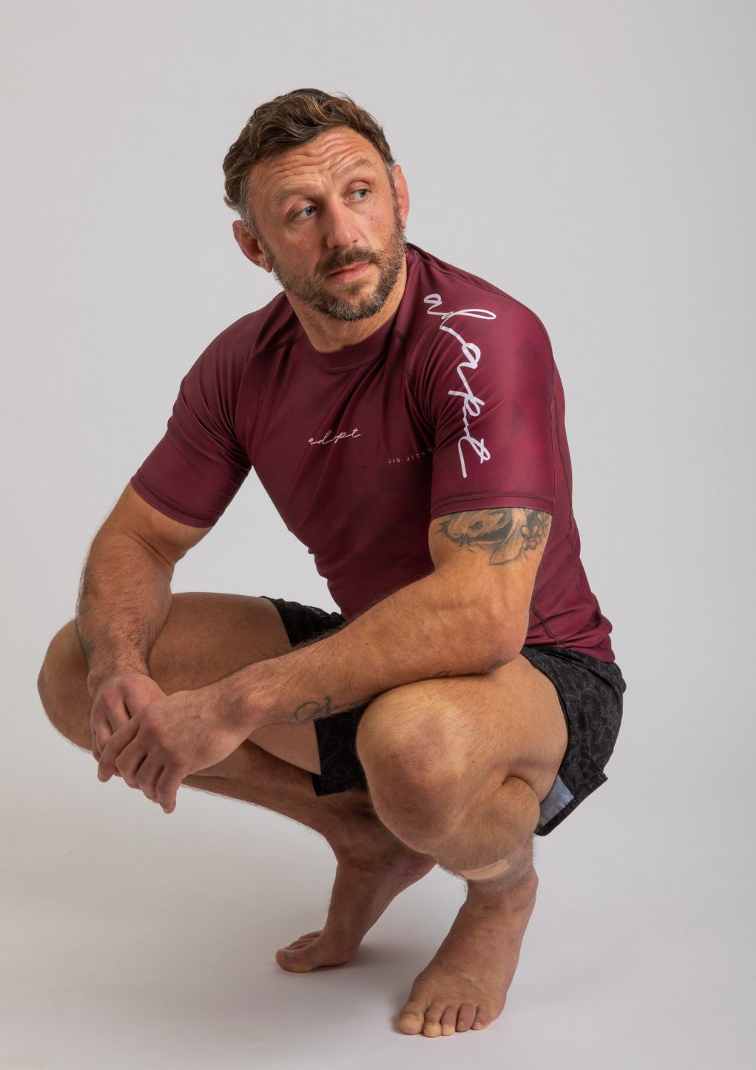 Adapt Jiu-Jitsu Mens Prism Rash Guard Maroon