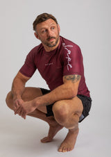 Adapt Jiu-Jitsu Mens Prism Rash Guard Maroon