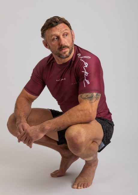 Adapt Jiu-Jitsu Mens Prism Rash Guard Maroon