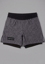 Adapt Jiu-Jitsu Dual-Layer Combination Shorts Dark Grey Paisley