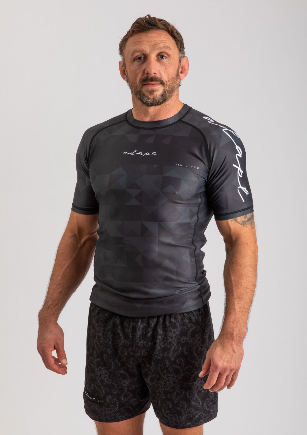 Adapt Jiu-Jitsu Mens Prism Rash Guard Black