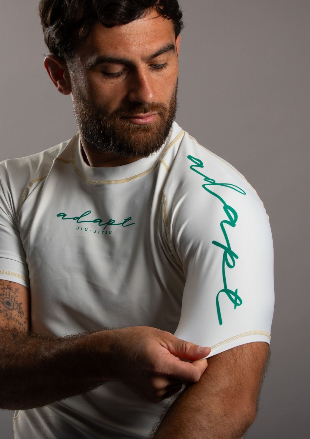 Adapt Jiu-Jitsu Mens Classic Rash Guard Irish Cream
