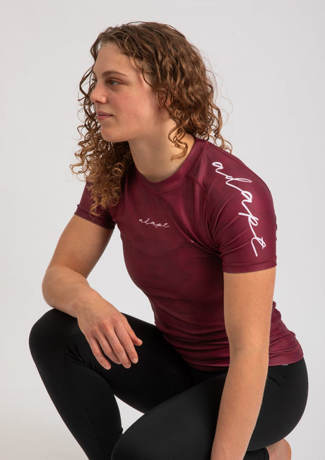 Adapt Jiu-Jitsu Womens Prism Rash Guard Maroon