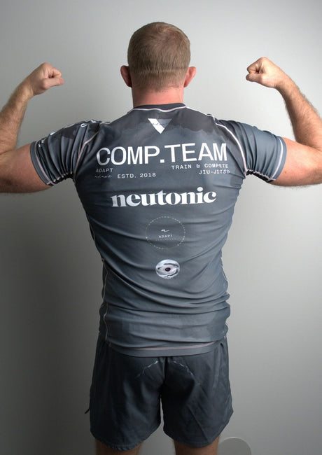 Adapt Jiu-Jitsu Mens Neutonic x Adapt Comp Team Rash Guard Gunmetal Grey