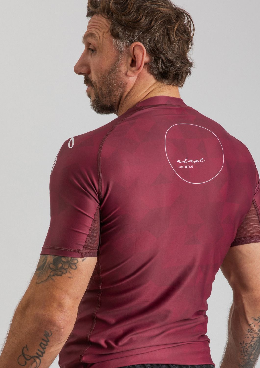 Adapt Jiu-Jitsu Mens Prism Rash Guard Maroon