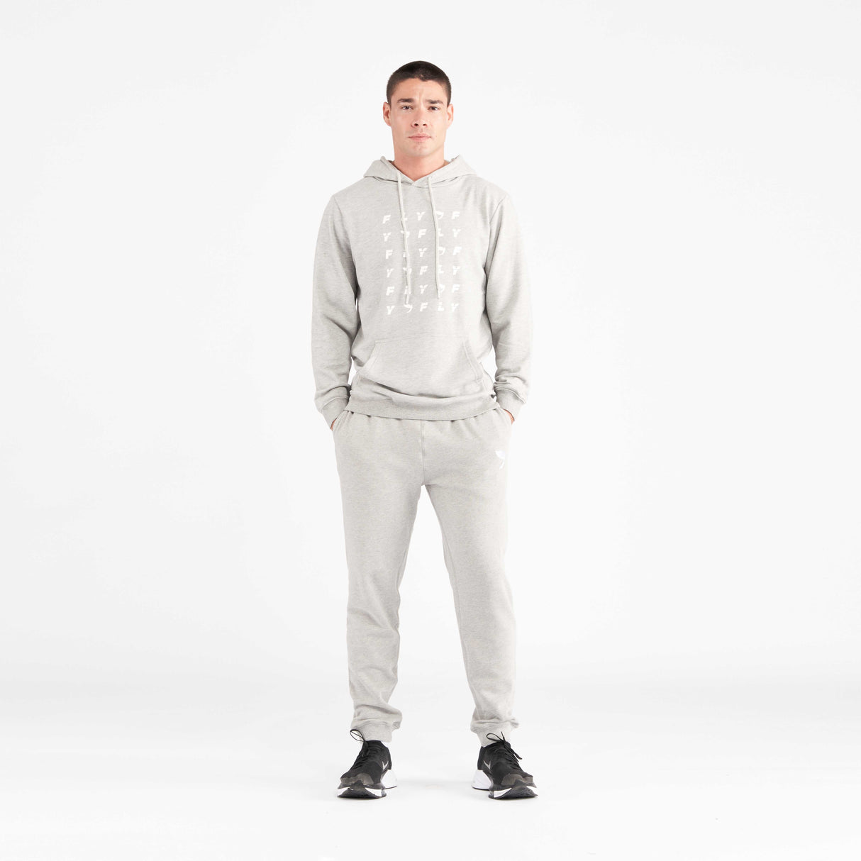Fly Monogram Hoodie Grey