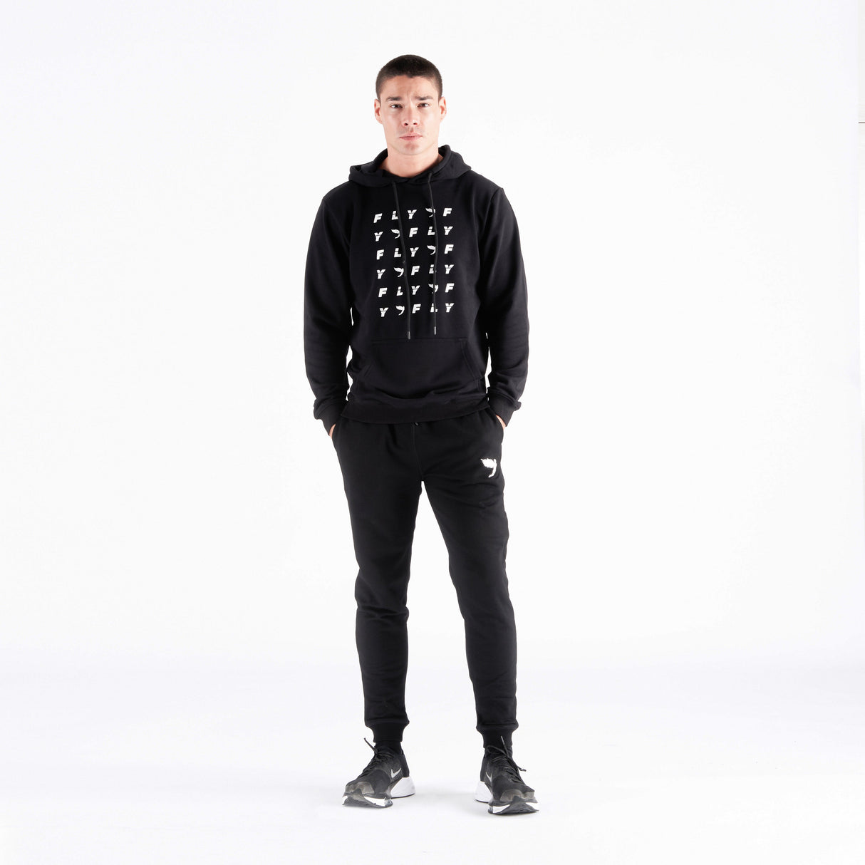 Fly Monogram Hoodie Black