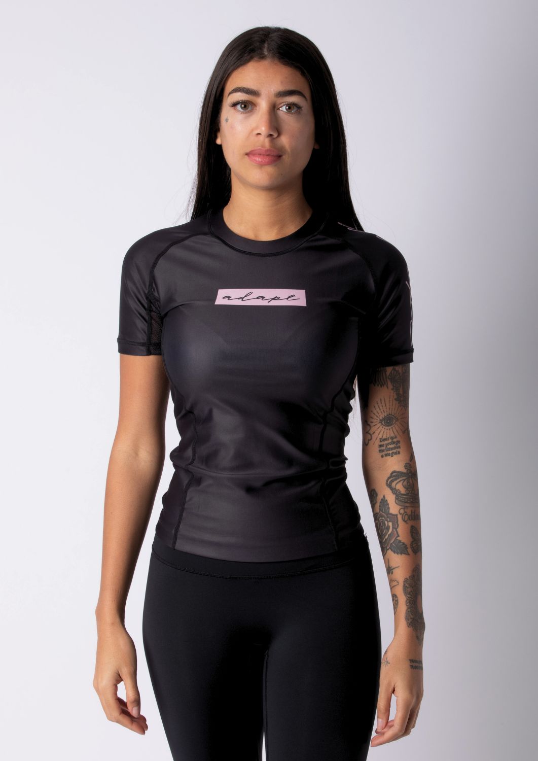 Adapt Jiu-Jitsu Womens Original Rash Guard Pink on Black