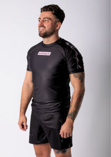 Adapt Jiu-Jitsu Mens Original Rash Guard Pink on Black