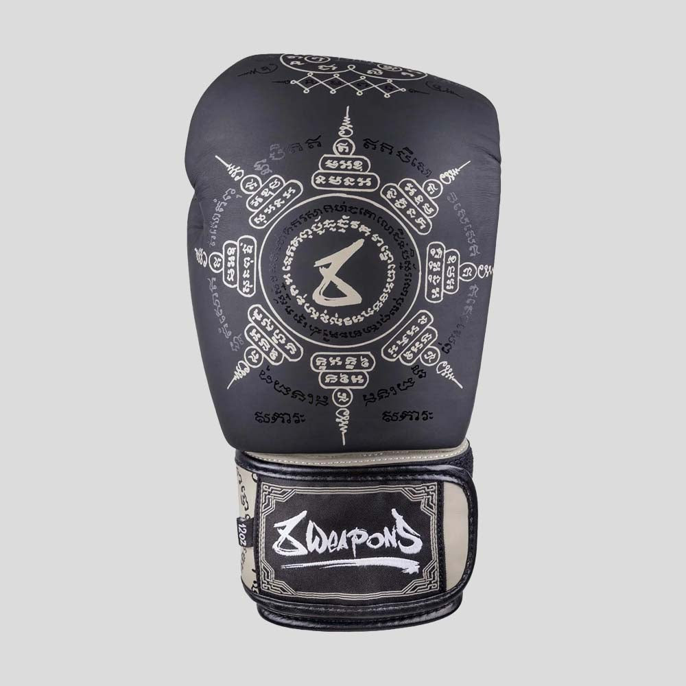 8 Weapons 8 Ways Yant Boxing Gloves Black/Sand