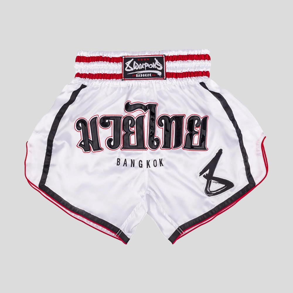 8 Weapons Bangkok Muay Thai Shorts White/Black