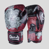 8 Weapons Hanuman Yant Boxing Gloves Black/Red