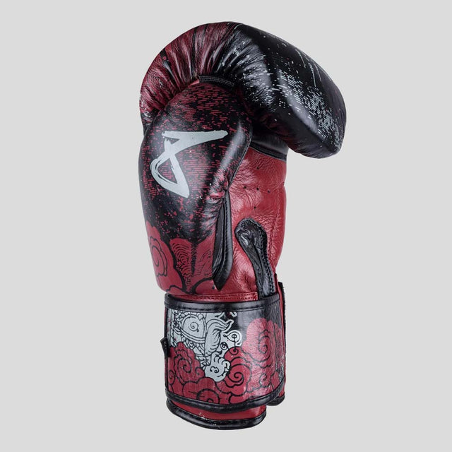 8 Weapons Hanuman Yant Boxing Gloves Black/Red