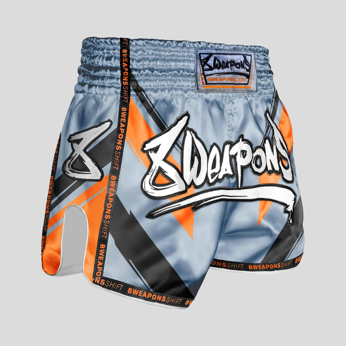8 Weapons Shift Muay Thai Shorts Ice Grey/Orange