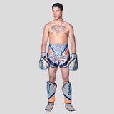 8 Weapons Shift Muay Thai Shorts Ice Grey/Orange