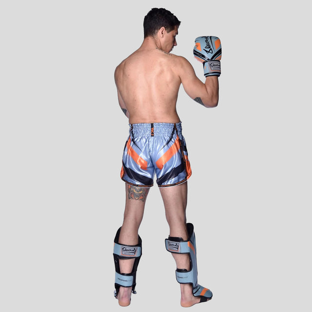 8 Weapons Shift Muay Thai Shorts Ice Grey/Orange