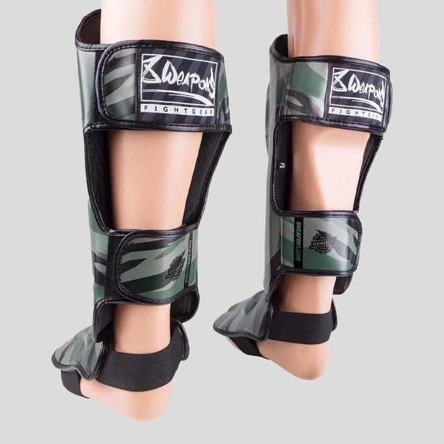 8 Weapons Unlimited 2.0 Shin Guards Woodland Camo