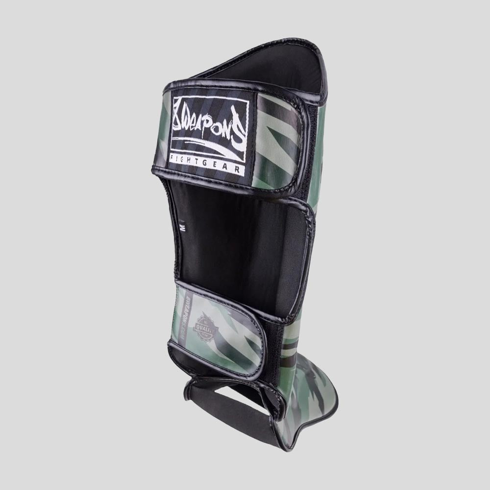 8 Weapons Unlimited 2.0 Shin Guards Woodland Camo