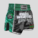 8 Weapons West Coast Muay Thai Shorts Black/Green