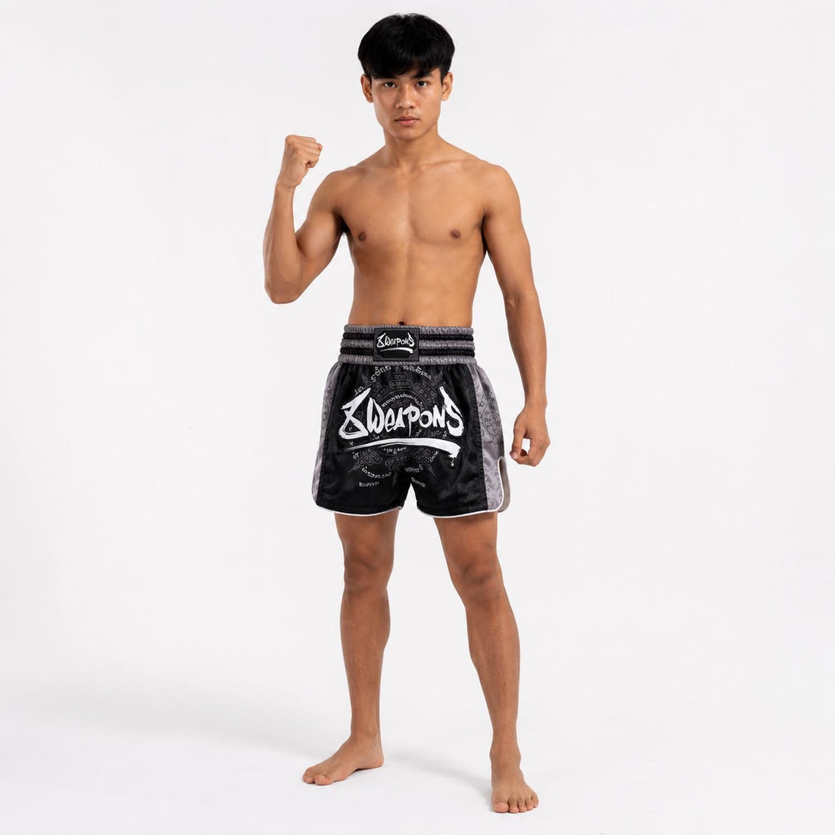8 Weapons 8 Ways Yant 2.0 Muay Thai Shorts Black/Black - view 9