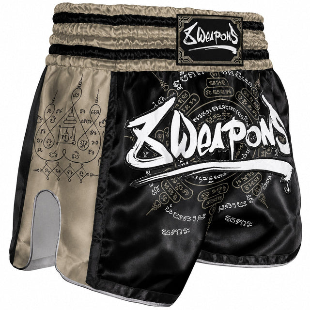 8 Weapons 8 Ways Yant 2.0 Muay Thai Shorts Black/Sand