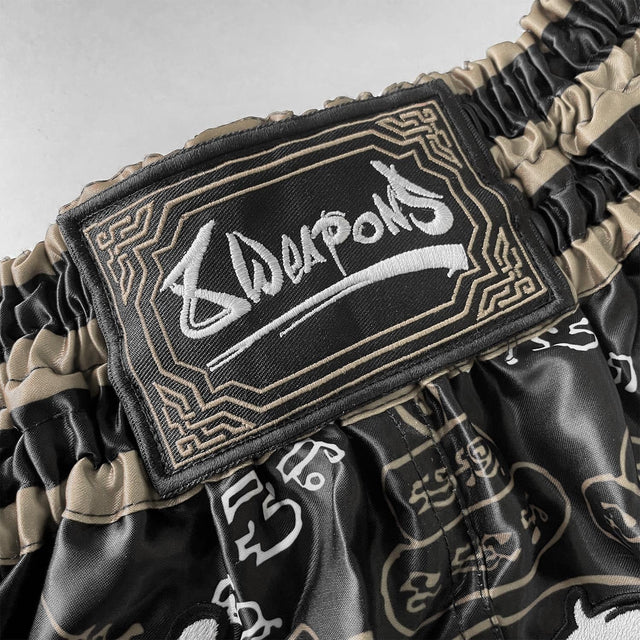 8 Weapons 8 Ways Yant 2.0 Muay Thai Shorts Black/Sand - view 3