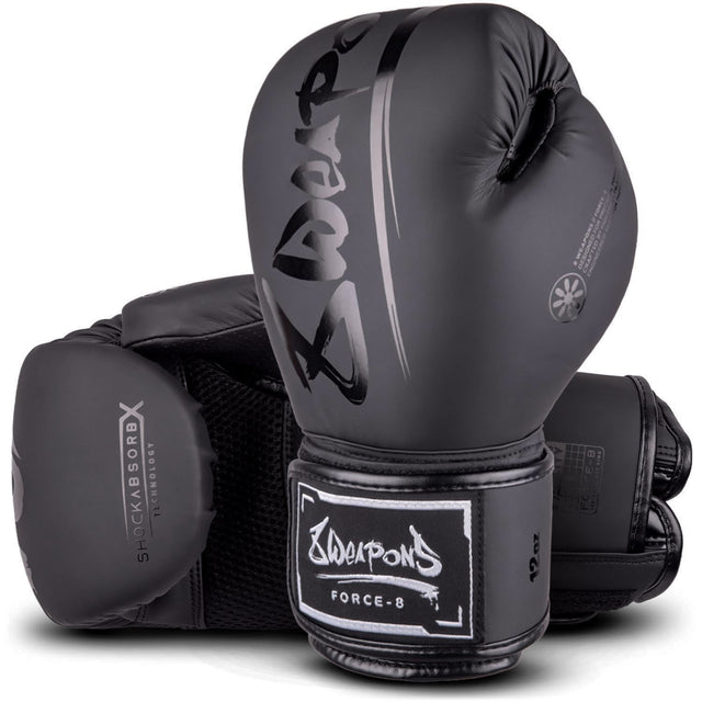 8 Weapons Force 8 Boxing Gloves Black/Black