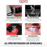 Opro Silver Grillz Self-Fit Mouth Guard Black/Silver