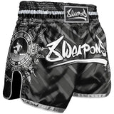 8 Weapons 8 Ways Yant Muay Thai Shorts Black/Silver