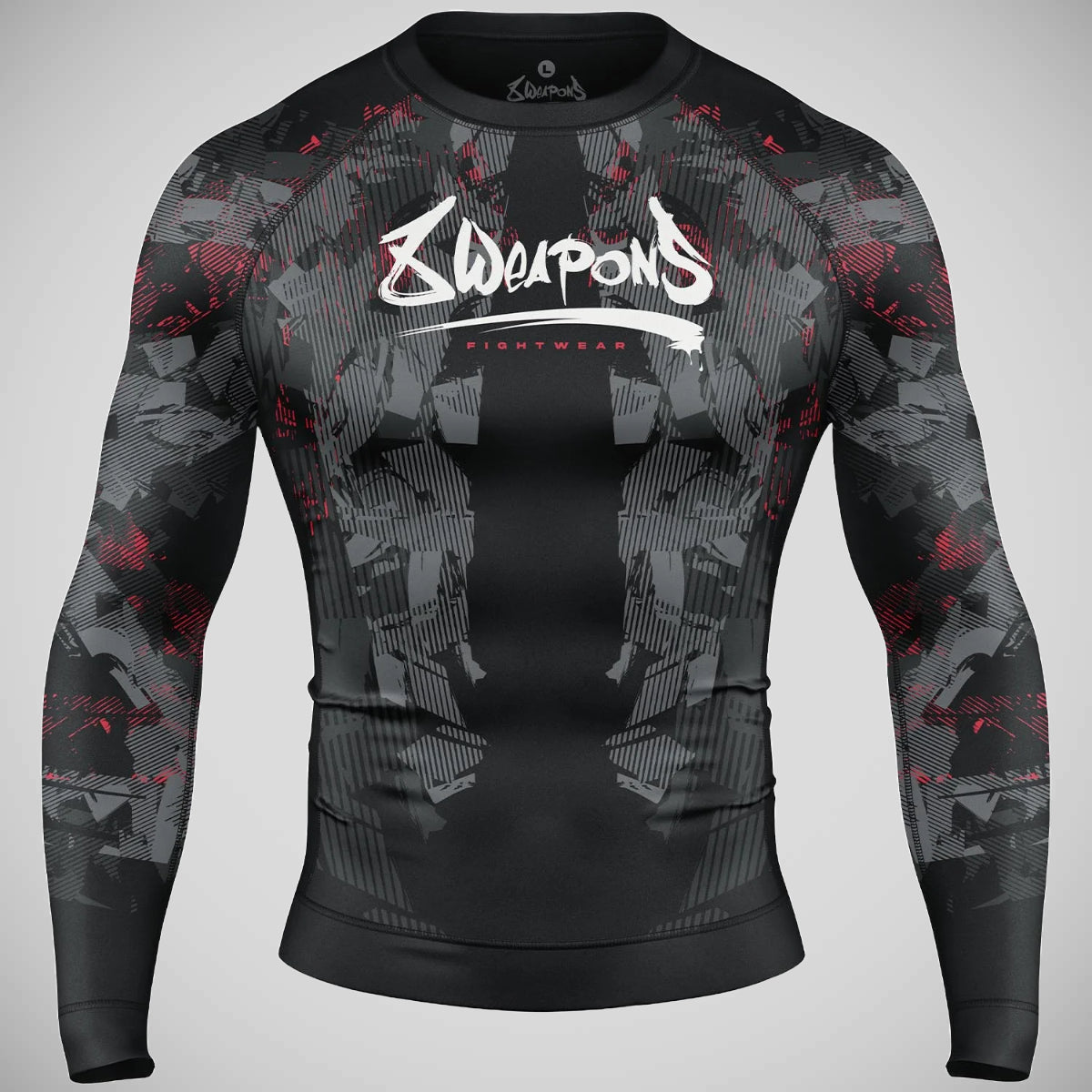 8 Weapons Hit 2.0 Long Sleeve Rash Guard Black/Red – Made4Fighters