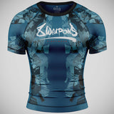 8 Weapons Hit 2.0 Rash Guard Navy/Black met korte mouwen