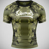 8 Våpen hit 2.0 Shorthylse Rash Guard Olive/Black