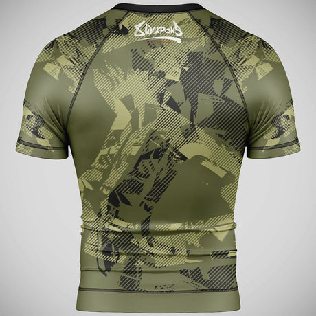 8 Weapons Hit 2.0 Short Sleeve Rash Guard Olive/Black