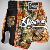 8 Weapons Hunter Autumn Camo Muay Thai Shorts Black/Orange