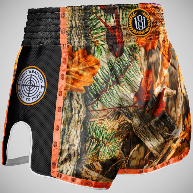 8 Weapons Hunter Autumn Camo Muay Thai Shorts Black/Orange