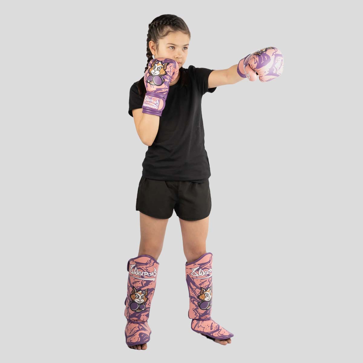 8 Weapons Jenny Kids Shin Guards Pink