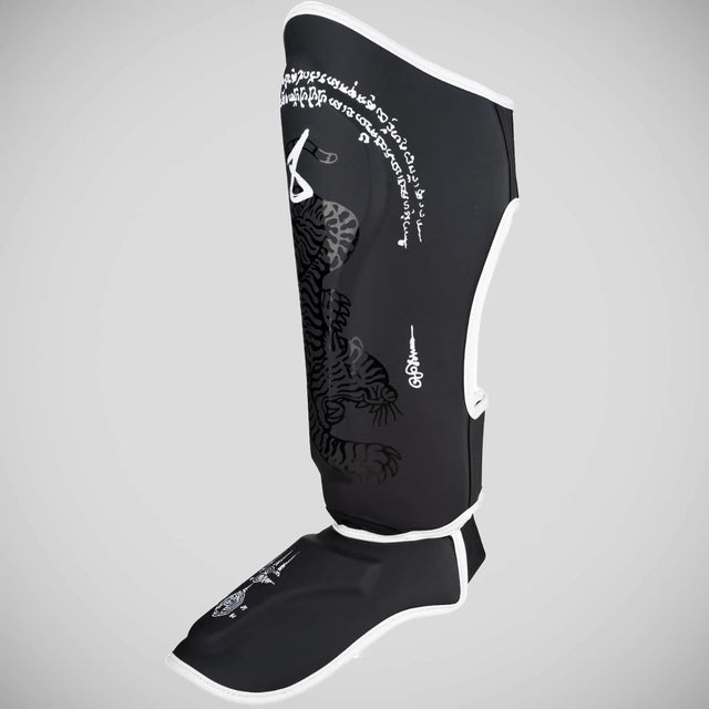 8 Weapons Sak Yant Big Tiger Shin Guards Black/Black
