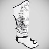 8 Weapons Sak Yant Tiger Shin Guards White/Black