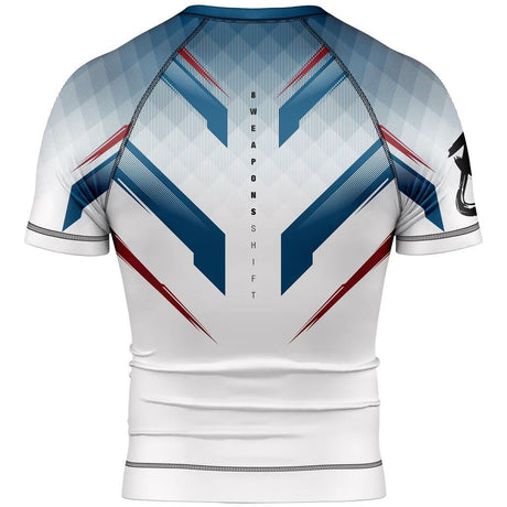 8 Weapons Cambio de protección de manga corta Guardia blanca/azul marino/rojo