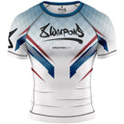 8 Weapons Shift Short Sleeve Rash Guard White/Navy/Red