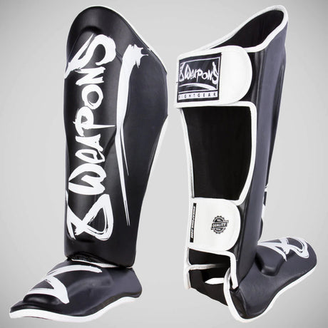 8 Weapons Unlimited 2.0 Shin Guards Black/White
