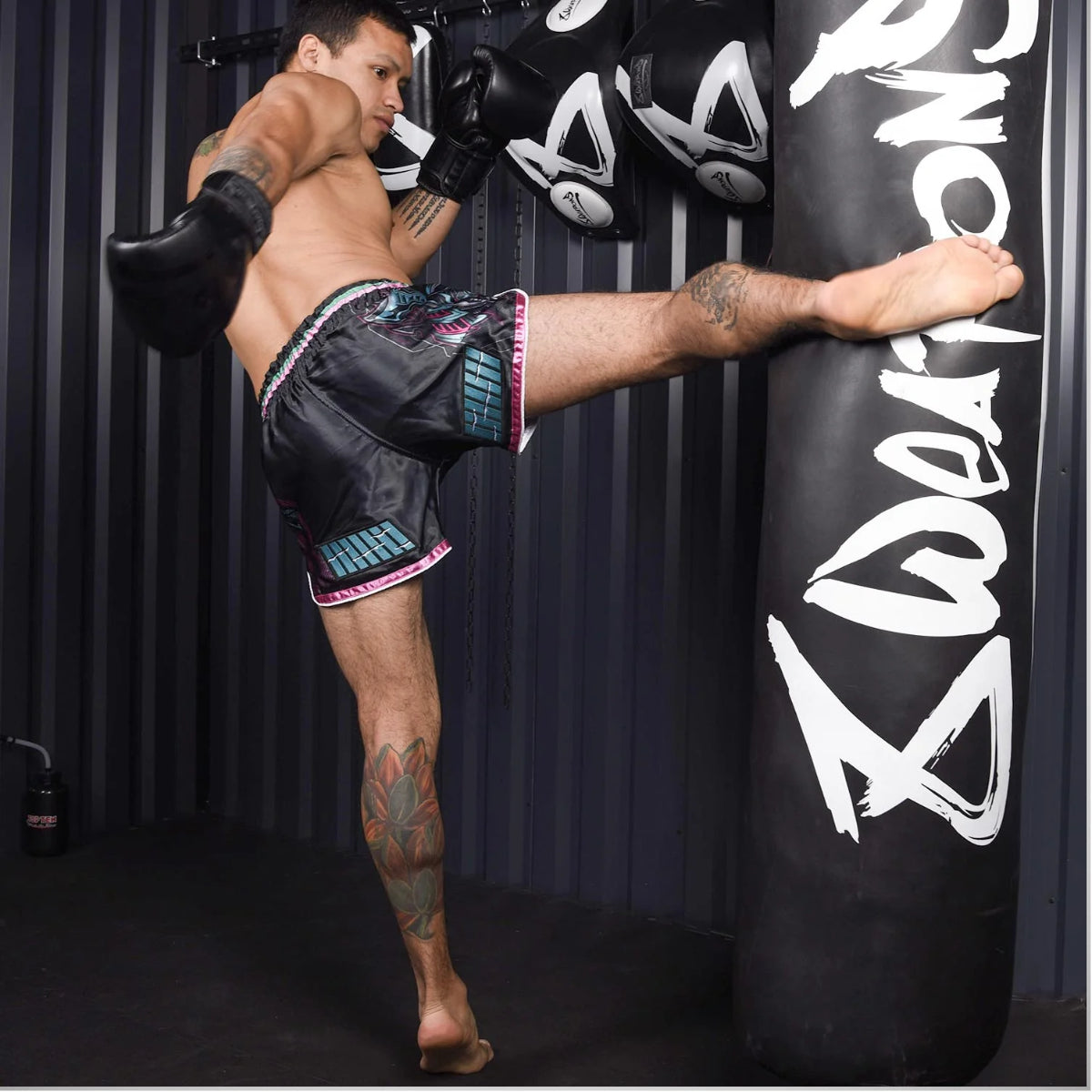 Mask Samurai Warrior Print Muay Thai Boxing Shorts